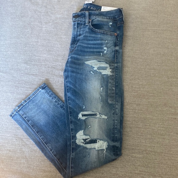 American Eagle AirFlex 360 distressed skinny jeans Size 31/30 NWT. - Picture 3 of 9